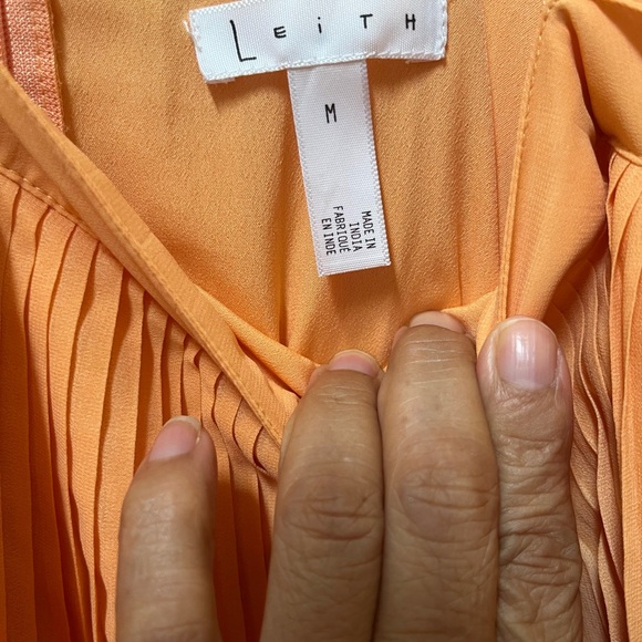 Leith Dresses & Skirts - Leith Orange Pleated Midi Dress